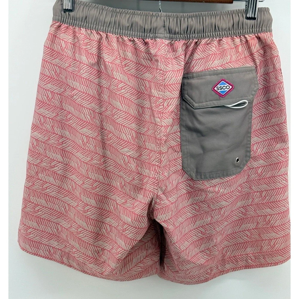 SSCO Southern Shirt Co Mens Small Chevron Swim Trunks Board Shorts Mesh Line